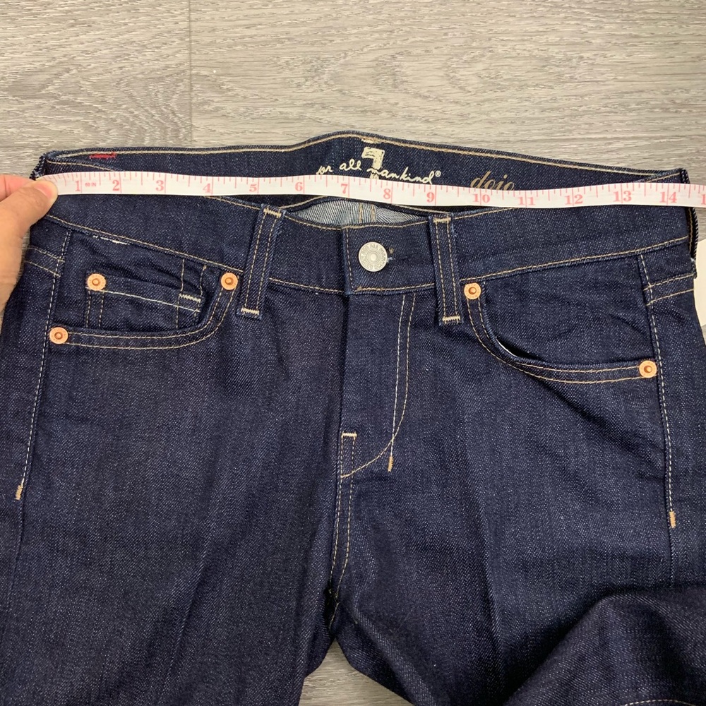 SOLD 7FAM Dojo Mercer Dark Wash Flare Jeans 26x34 - Picture 5 of 8
